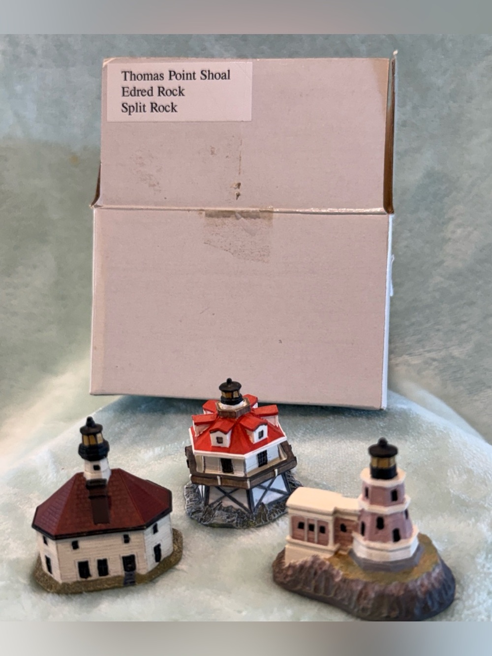 New Lenox Miniature Light Houses Set of 3 W Thomas Point * Edred Rock * Split Ro